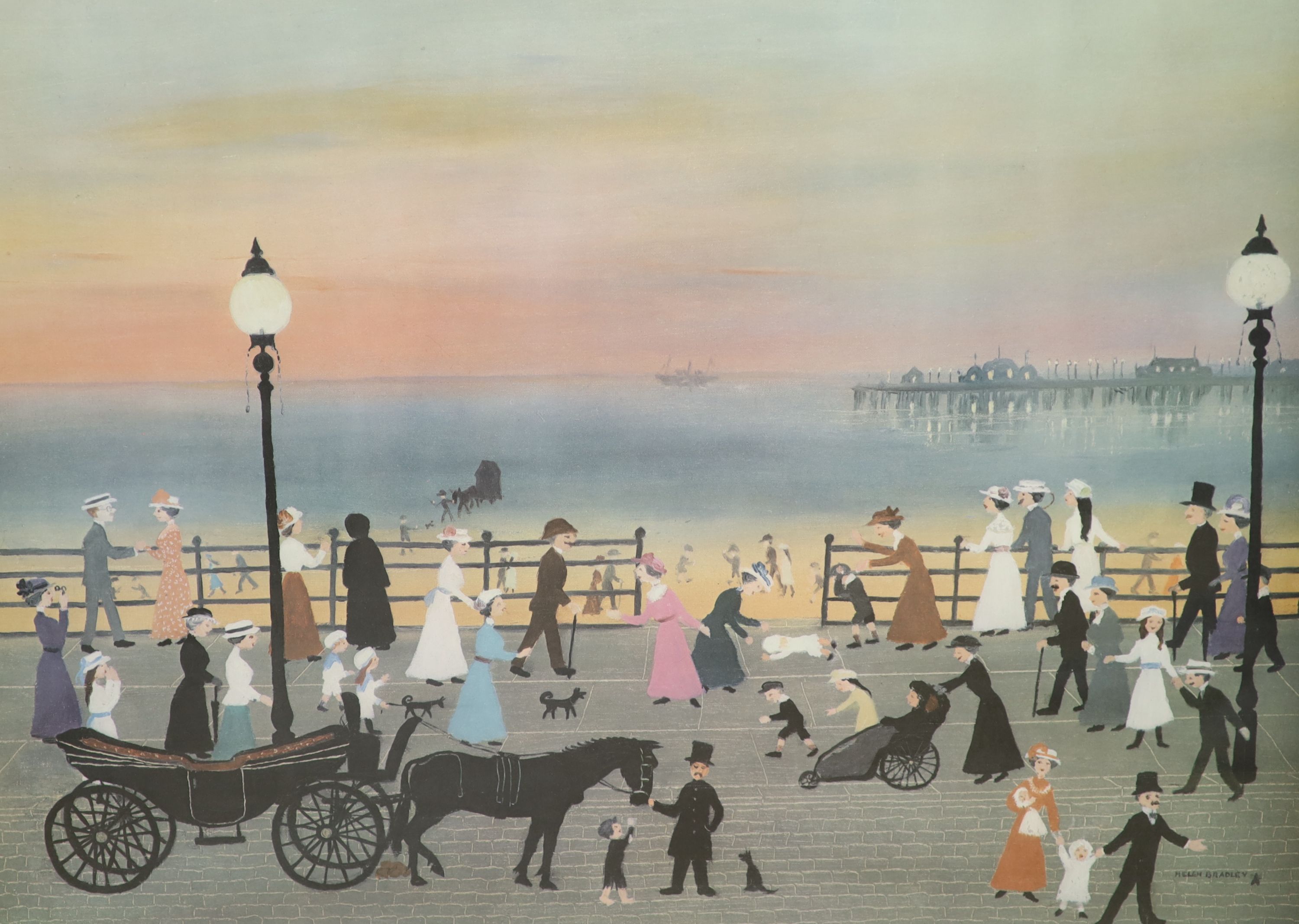 Helen Bradley, two signed prints, 'Evening on the Promenade' and 'Sunday Afternoon in Alexandra Park', both signed in pencil, 47 x 60cm and 43 x 52cm